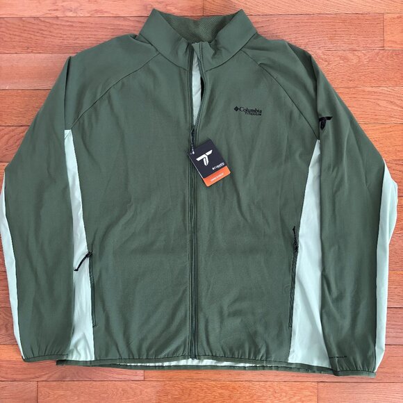 COLUMBIA Titanium Omni-Shield Full Zip Tech Fleece‎ Jacket Mens XXL Sage Green - Picture 1 of 9